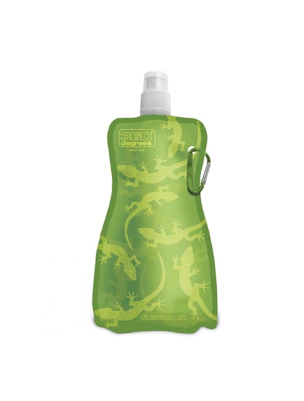 360 DEGREES Butelka elastyczna FLEXIBLE DRINK BOTTLE 750 ml gecko on green